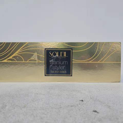 SOLEIL TITANIUM STYLER FLAT IRON – BLACK (BOXED)