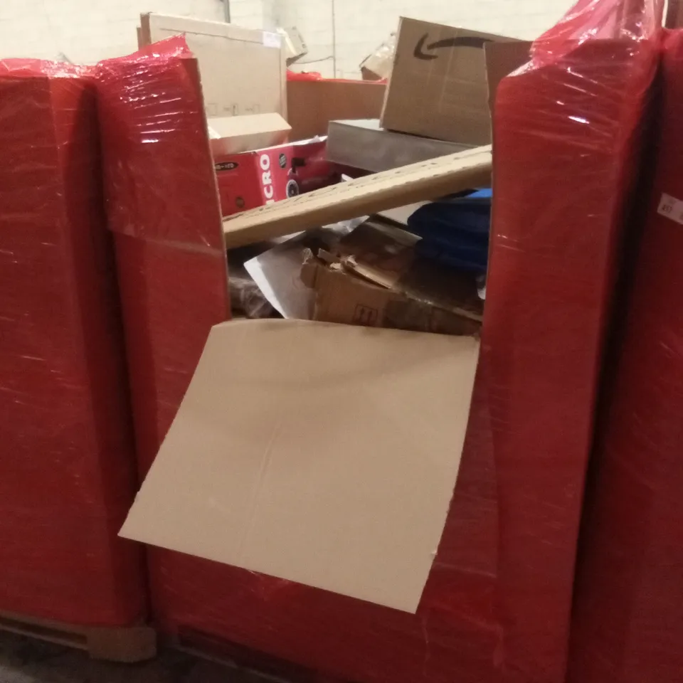 PALLET OF ASSORTED HOUSEHOLD GOODS AND PRODUCTS TO INCLUDE; WIND DEFLECTOR, SCOOTER, FULL-LENGTH MIRRORS ETC