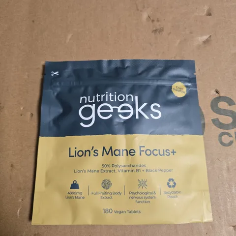NUTRITION GEEKS LION’S MANE FOCUS+ VEGAN TABLETS – 180 TABLETS