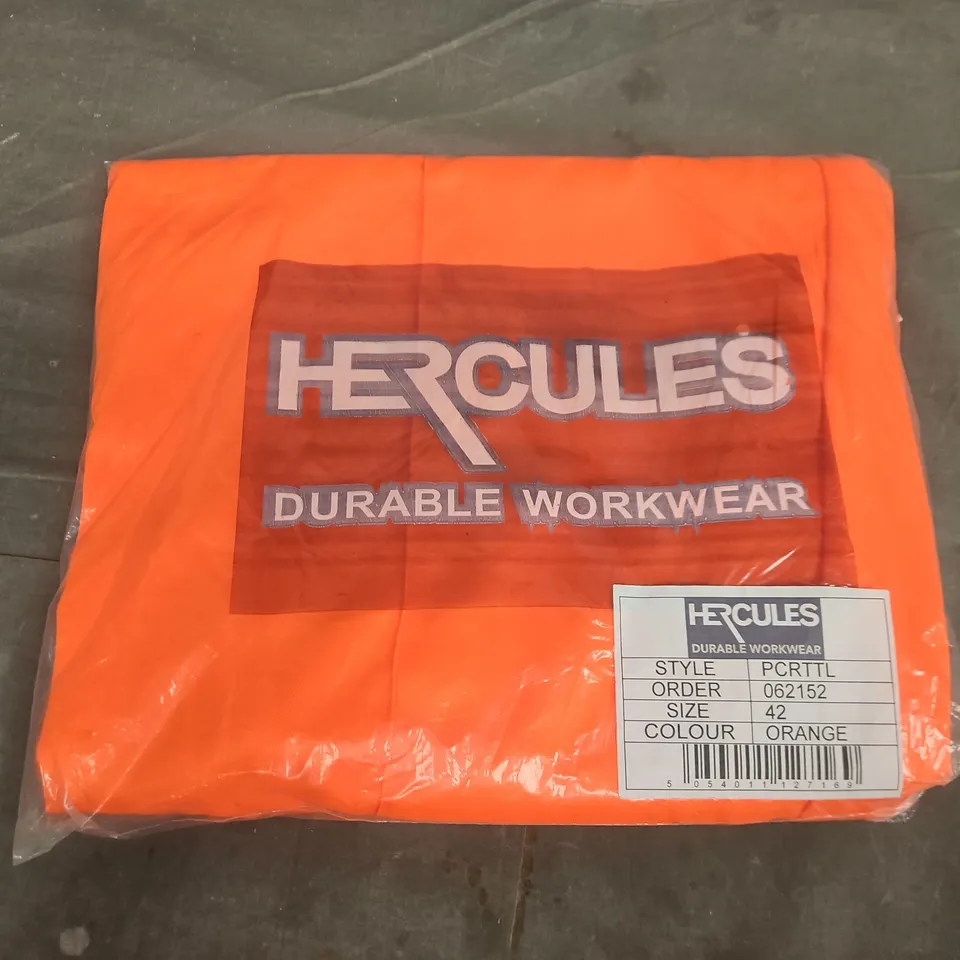 BAGGED HERCULES HIGH VISIBILITY OVERTROUSERS IN ORANGE - SIZE 42