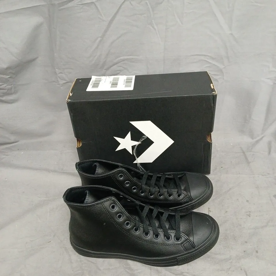 CONVERSE CHUCK TAYLOR ALL STAR HIGH TOP SNEAKERS – BLACK MONO, UNISEX UK 8