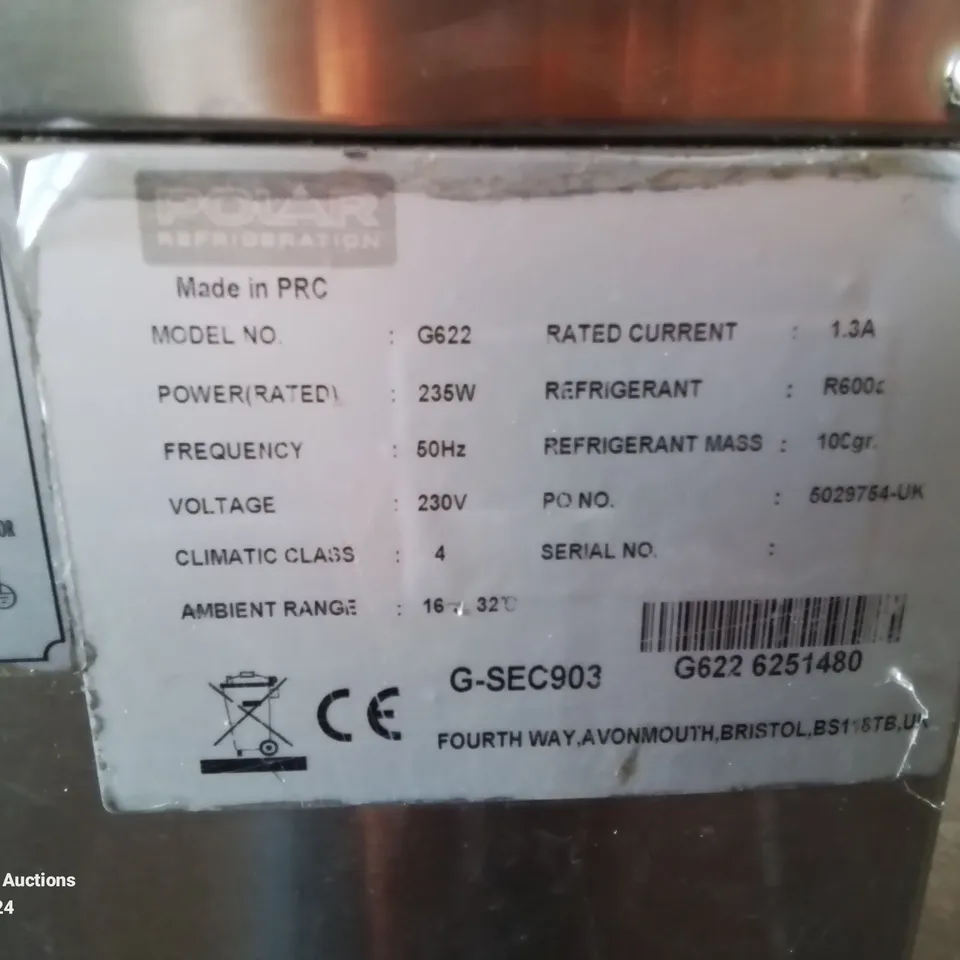 COMMERCIAL STAINLESS STEEL POLAR REFRIGERATION G622 3 DOOR REFRIGERATOR 