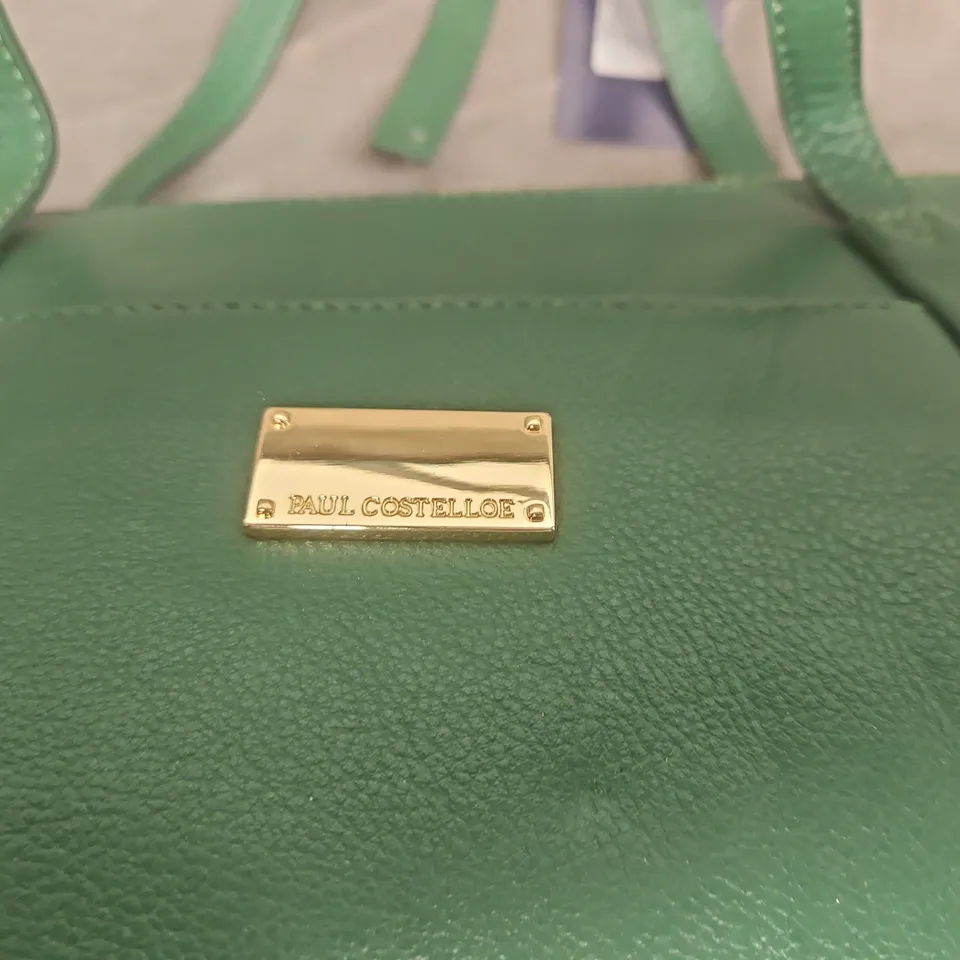 PAUL COSTELLOE GREEN LEATHER HANDBAG