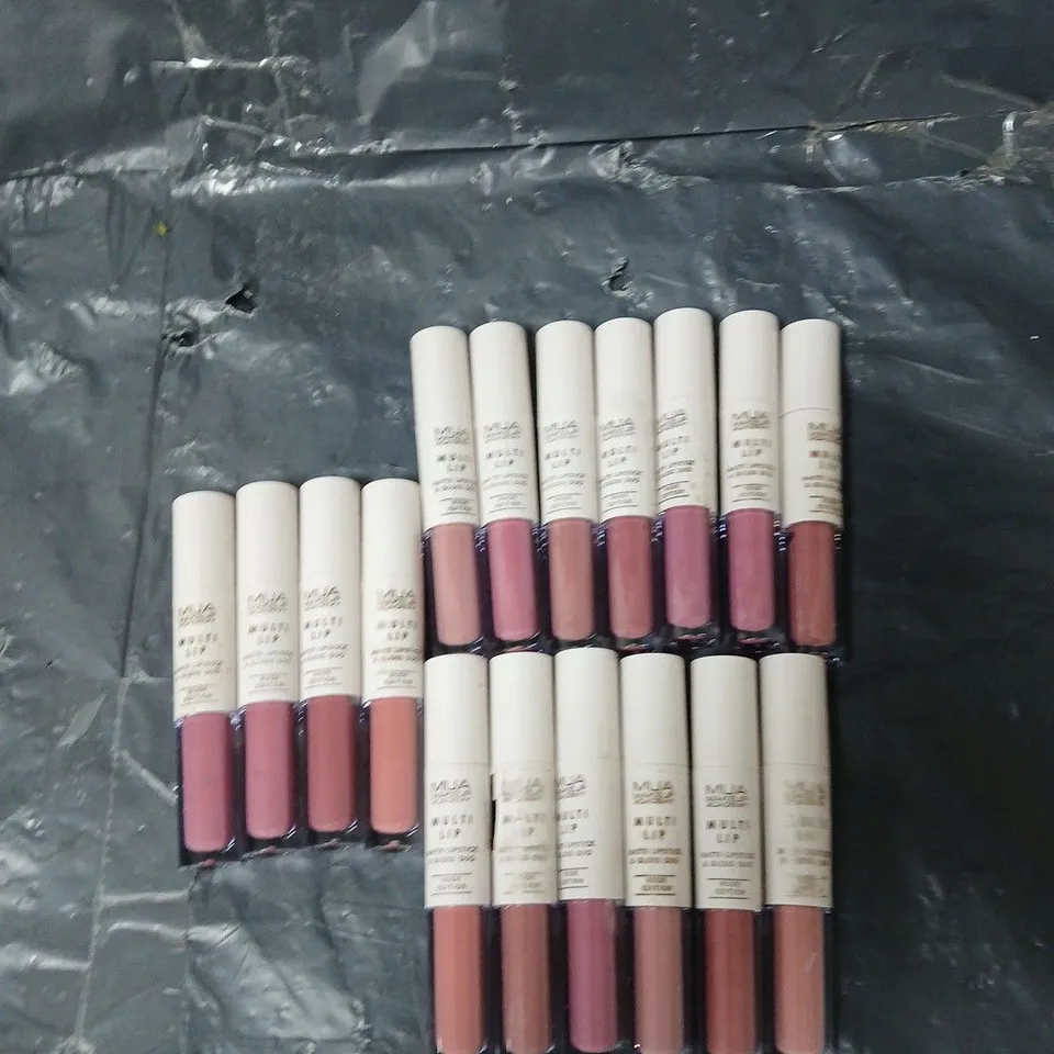 approximately 15 make up academy multi lip matte lipstick and gloss duo - assorted colours 