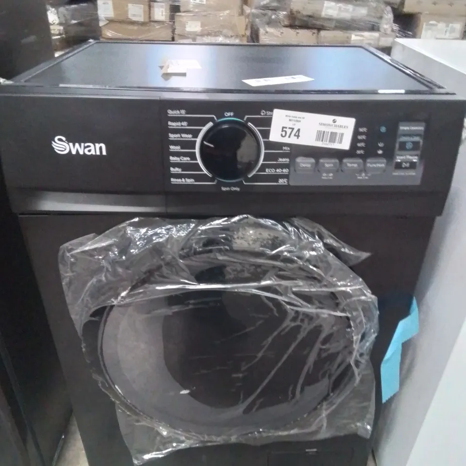 SWAN 8KG 1400 SPIN FREESTANDING WASHING MACHINE - BLACK