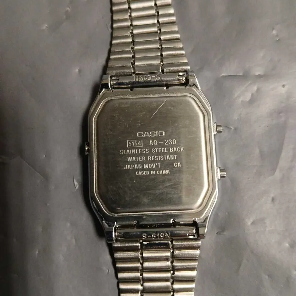 UNBOXED CASIO AQ-230 STAINLESS STEEL BACK WATCH