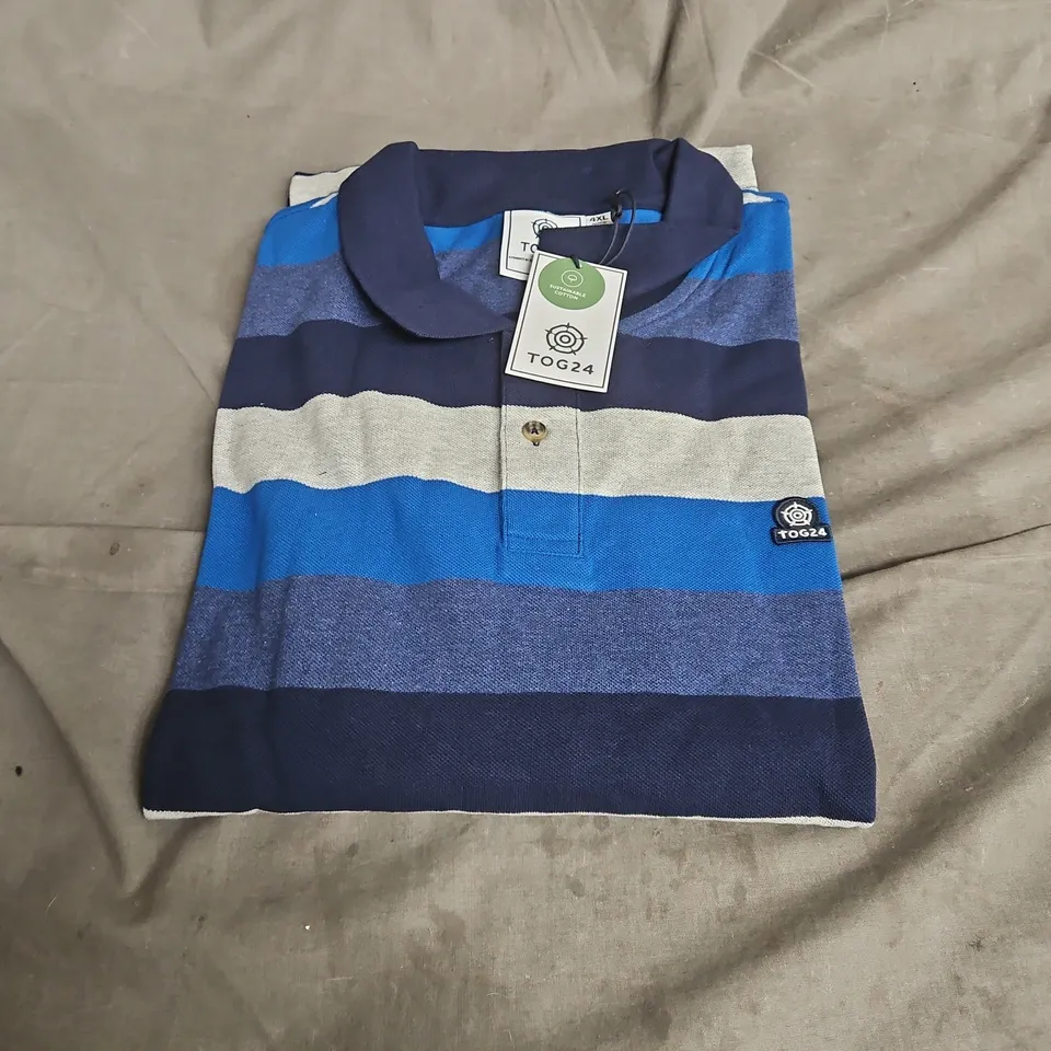 TOG24 FLAXBY MENS POLO IN NAVY MIX SIZE 4XL
