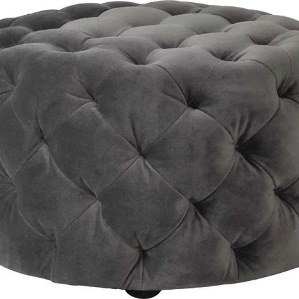 BOXED RENLEY FOOTSTOOL GREY UPHOLSTERY 