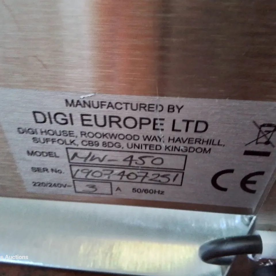 DIGI EUROPE COUNTERTOP TRAY WRAPPING MACHINE - STAINLESS STEEL - MODEL MW450 - 240V