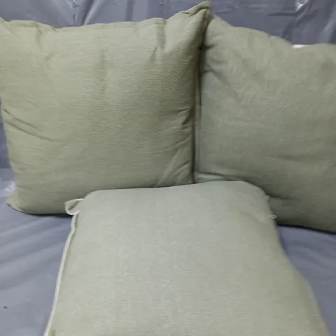 3 PURE COTTON CUSHIONS IN GREEN