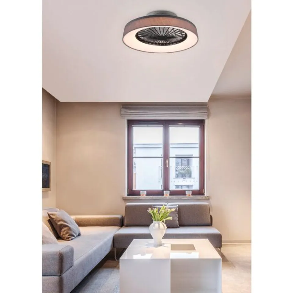 BOXED IVY BRONX ABBIE-LEA 70cm 7-BLADE LED DIMMABLE CEILING FAN WITH REMOTE CONTROL (1 BOX)