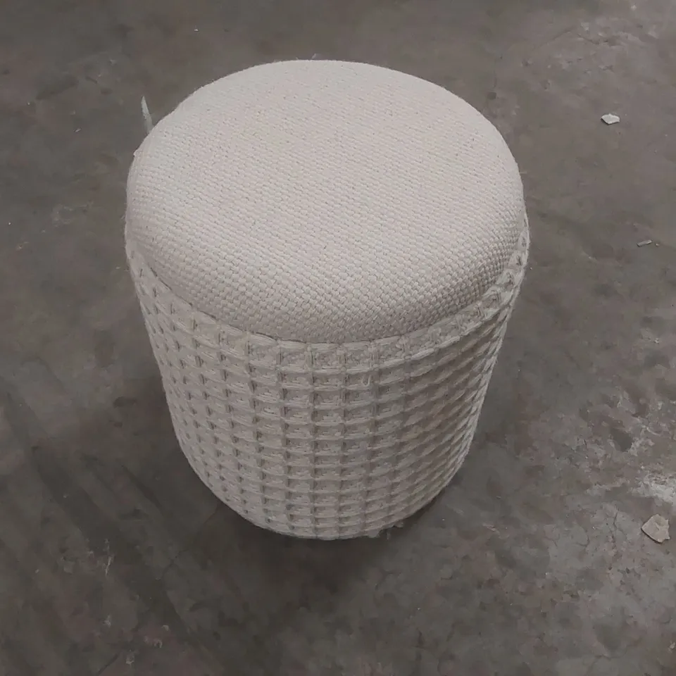 MODERN CREAM 40CM OTTOMAN FOOTSTOOL POUFFE WITH STORAGE FOR LIVING ROOM OR BEDROOM