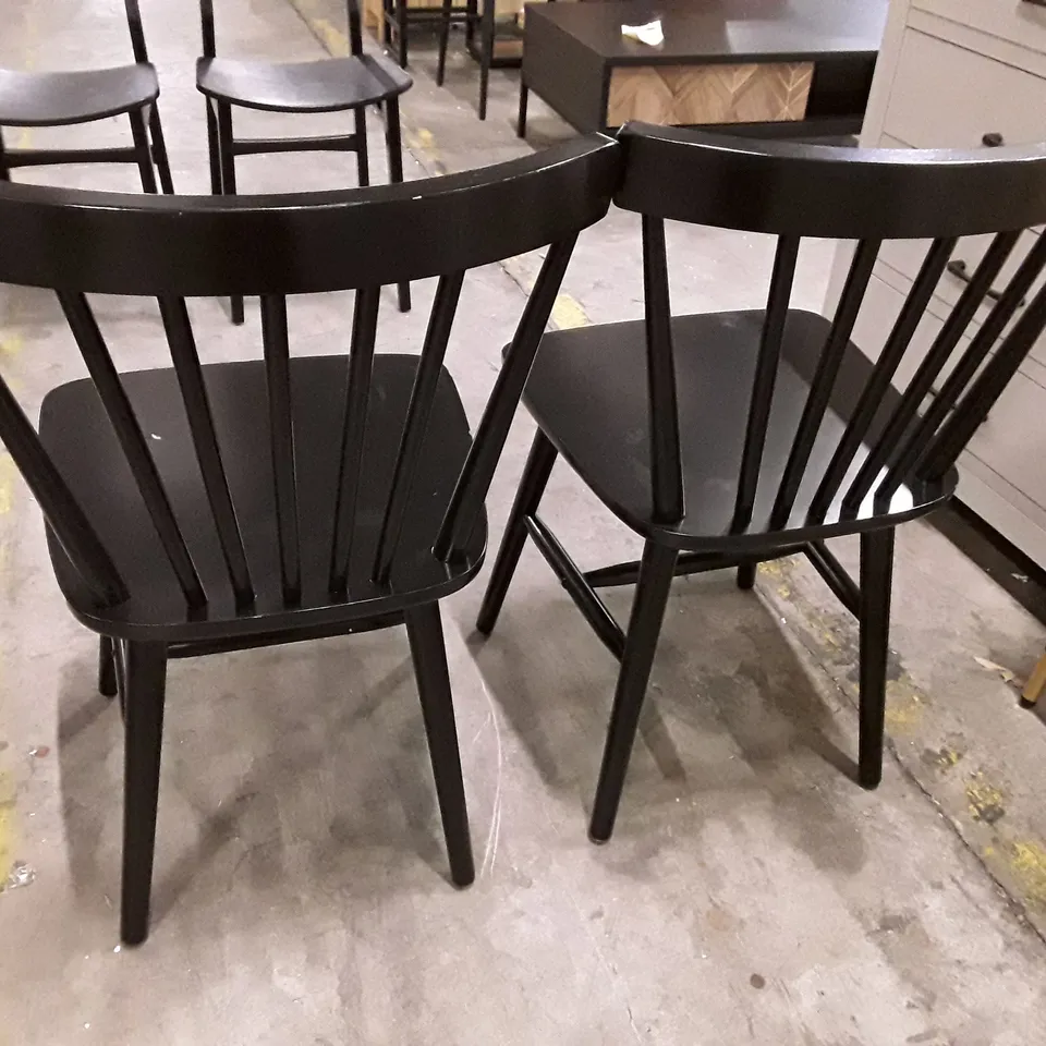 SET OF 2 SHILOH SOLID WOOD DINING CHAIR - BLACK