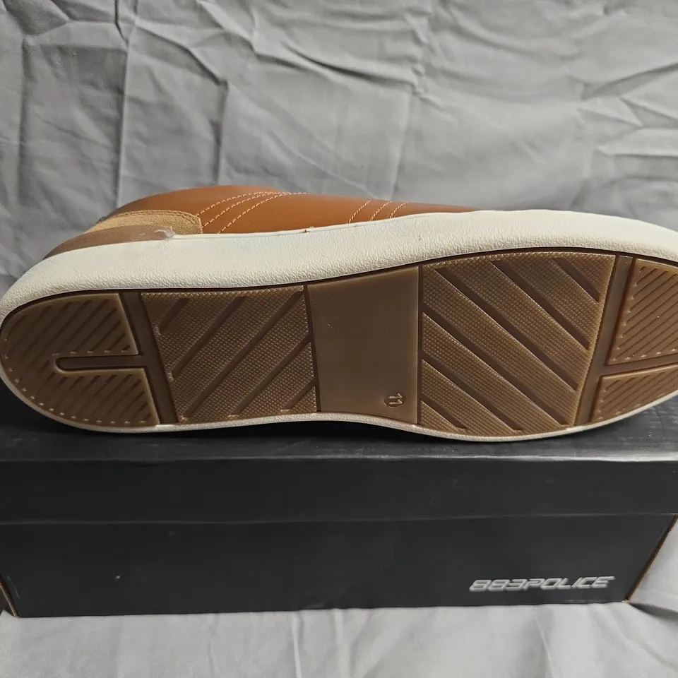 BOXED PAIR OF 883 POLICE ROMAN BROWN TAN TRAINERS - UK SIZE 11
