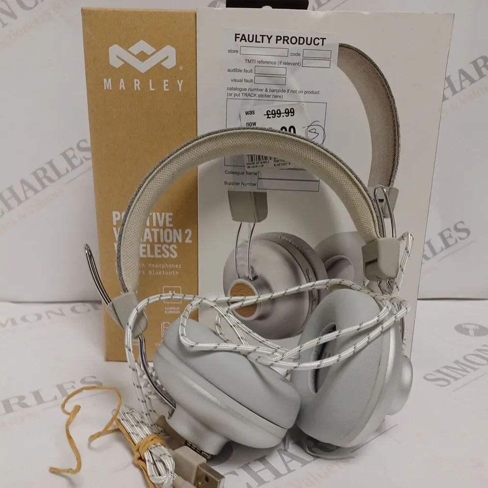 BOXED HOUSE OF MARLEY POSITIVE VIBRATIONS 2 WIRELESS BLUETOOTH HEADPHONES