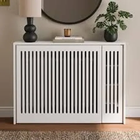 BOXED MARY NARROW 1 DRAWER RADIATOR COVER WITH STORAGE - WHITE (1 BOX)