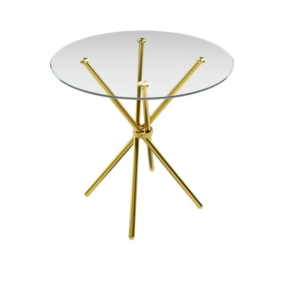 BOXED CASA ROUND DINING TABLE - GOLD (2 BOXES)