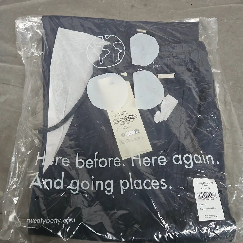 BAGGED MODA IN PELLE QUINN CHINO LONG TROUSERS IN NAVY - XS