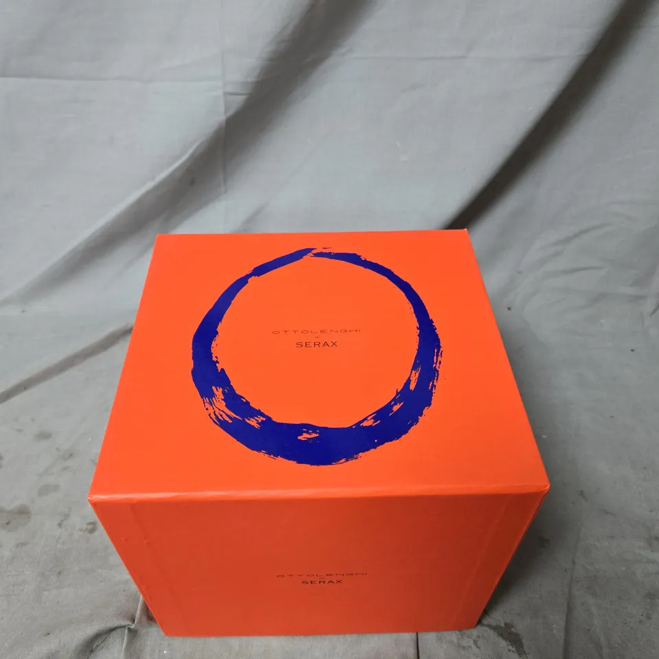 OTTOLENGHI X SERAX CERAMIC BOWLS X 3 –  PINK GLAZE WITH COBALT BLUE BAND, WITH ORANGE SERAX BOX
