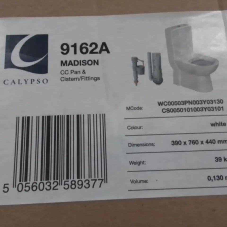 CALYPSO MADISONCCPAN AND CISTERN/FITTING IN WHITE