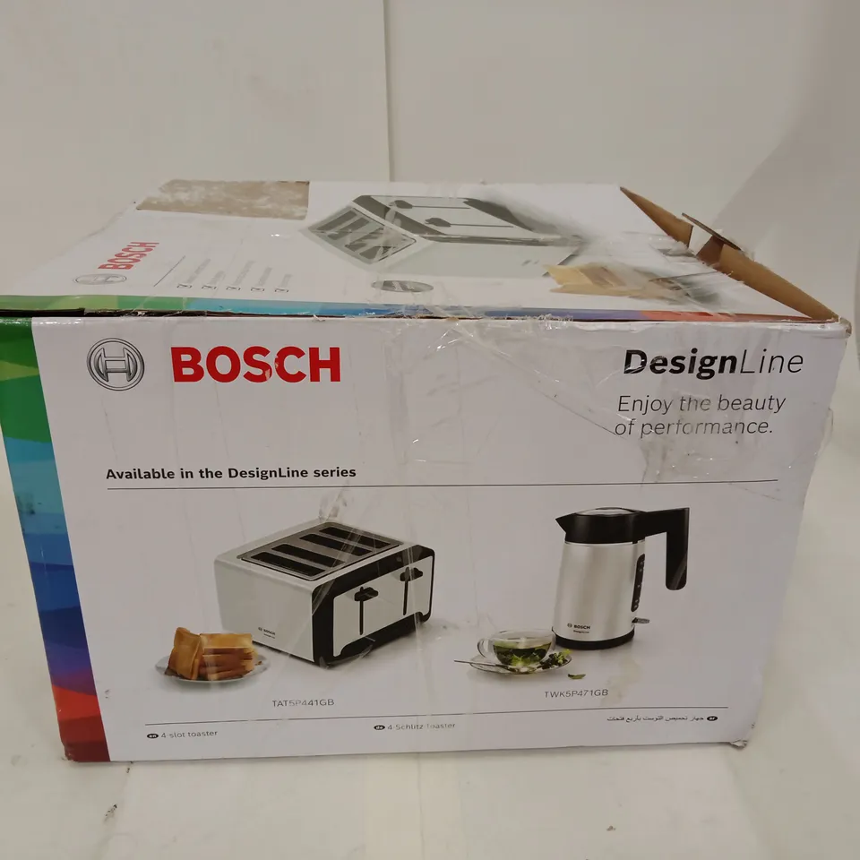 BOXED BOSCH DESIGNLINE 4-SLICE TOASTER (TAT5P441GB)