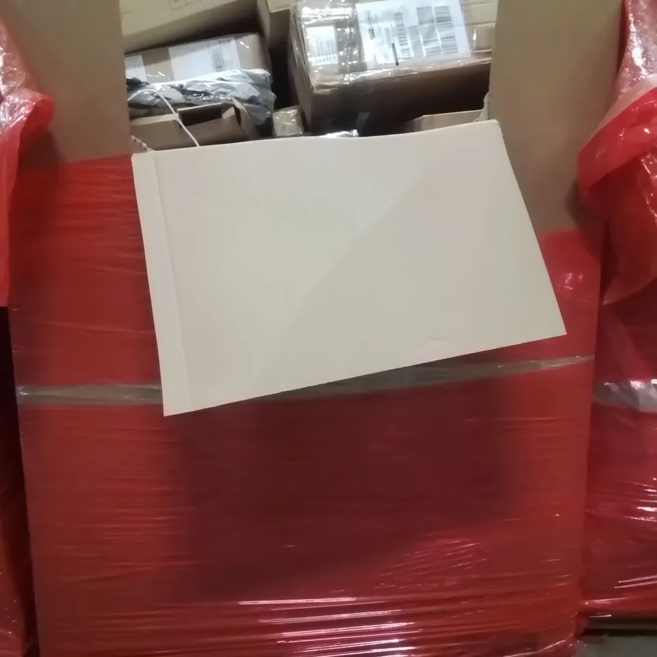 PALLET CONTAINING VARIOUS ASSORTED ITEMS TO INCLUDE:MAKEUP MIRROR, LED LIGHT,WATER PILLOW,WREATH, PICTURE FRAME, KIDS PIANO AND OTHER ASSORTED ITEMS...