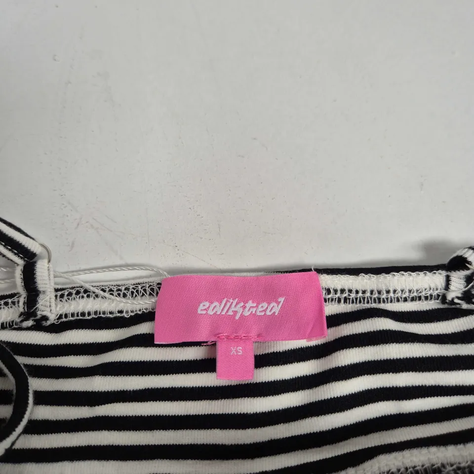 EDIKTED WOMEN'S STRIPED TANK TOP – BLACK & WHITE, UK 6 (XS)