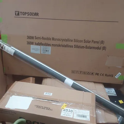 PALLET CONTAINING A VERY LARGE QUANTITY OF ASSORTED ITEMS INCLUDING: 360W SOLAR PANEL, KEYBOARD TRAY, BLINDS ECT