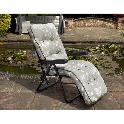 BOXED ANGELIKA 118CM LONG RECLINING SINGLE CHAISE WITH CUSHIONS