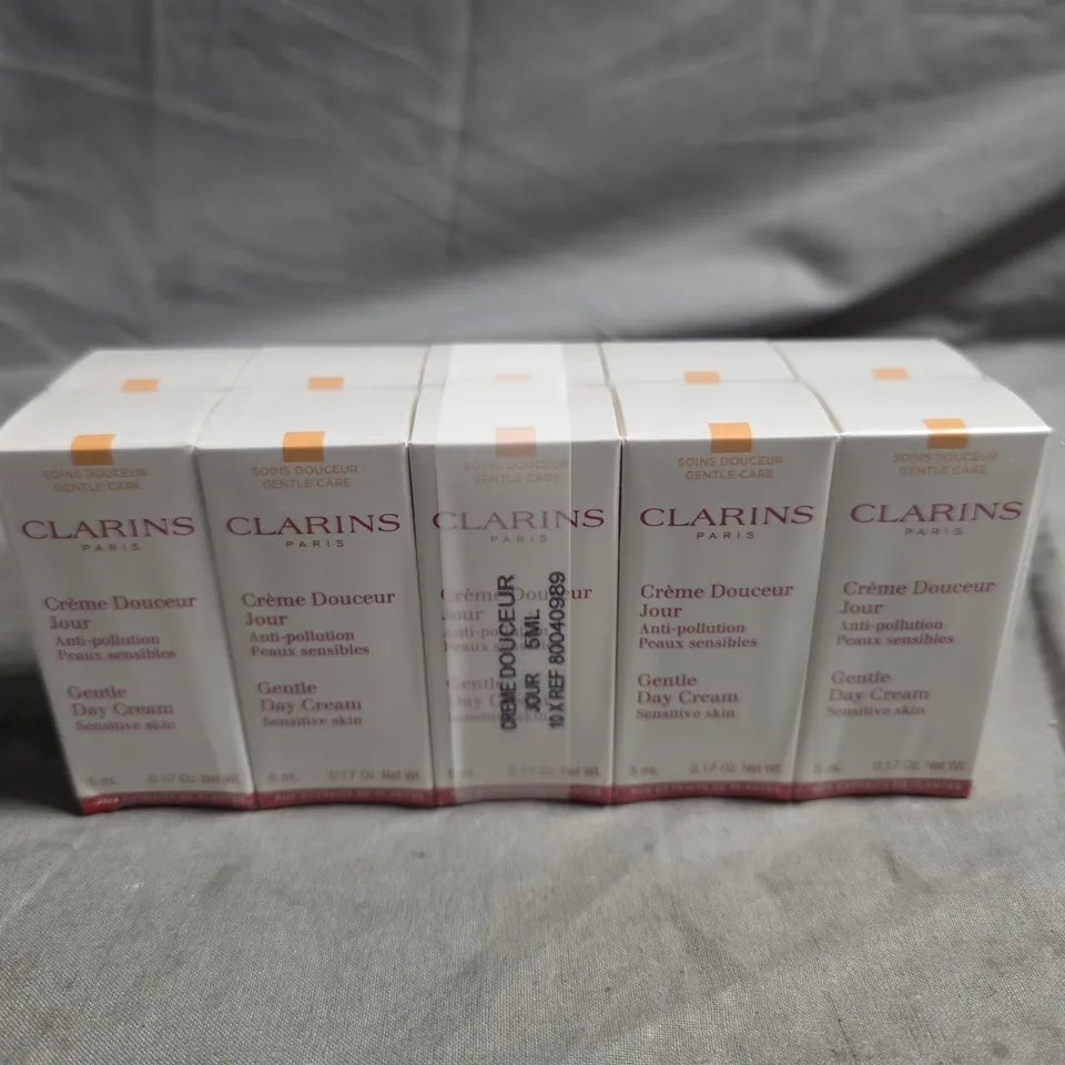 CLARINS CRÈME DOUCEUR JOUR GENTLE DAY CREAM FOR SENSITIVE SKIN – 5ML - X10 BOXES - SEALED