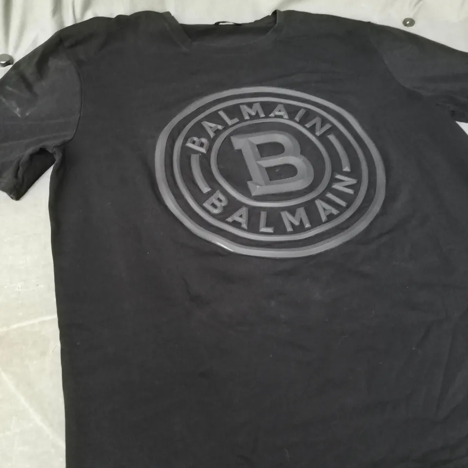 BALMAIN LOGO T‑SHIRT – BLACK - SIZE UNSPECIFIED