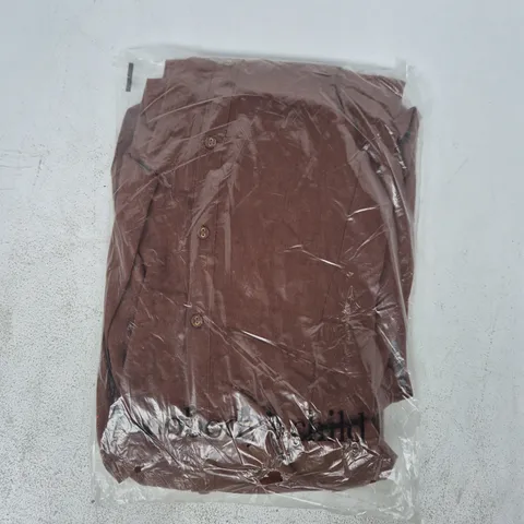 BAGGED NOBODY'S CHILD DILLON SHIRT DRESS IN BROWN SIZE UK 12