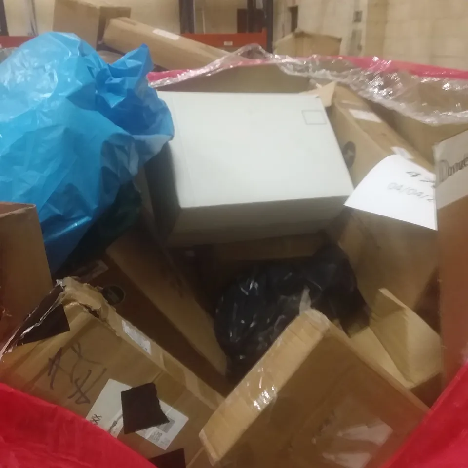 PALLET OF ASSORTED HOUSEHOLD PRODUCTS AND ITEMS, INCLUDING; AC CHARGING STATIONS, FAN, BLANKET, BOXED FURNITURE ETC 