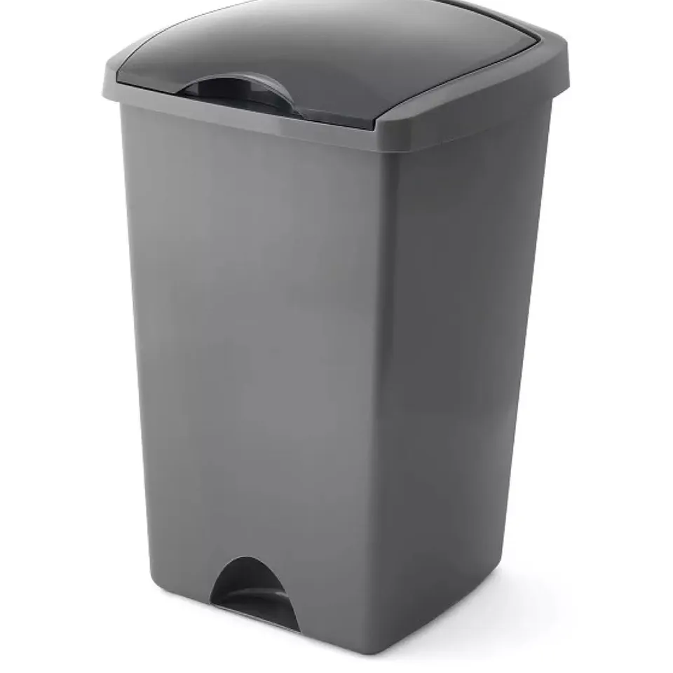 50-LITRE PLASTIC BIN WITH LIFT-UP LID