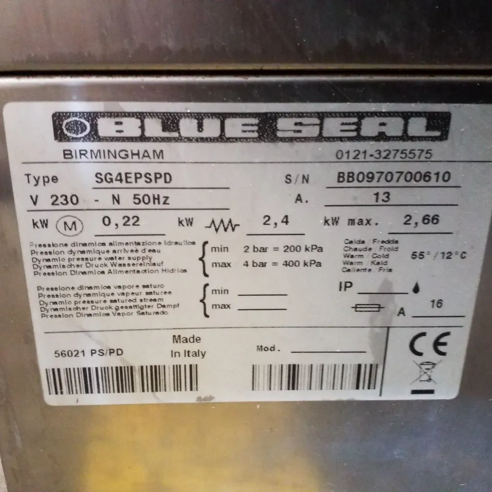 BLUE SEAL SG4EP5PD CABINET GLASSWASHER