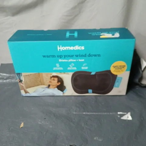 HOMEDICS WARM UP YOUR WIND DOWN SHIATSU PILLOW + HEAT BOXED