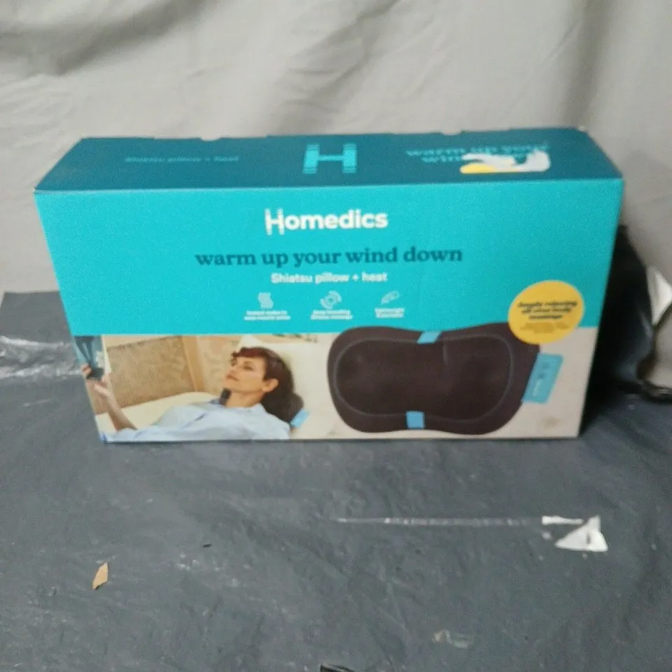 HOMEDICS WARM UP YOUR WIND DOWN SHIATSU PILLOW + HEAT BOXED