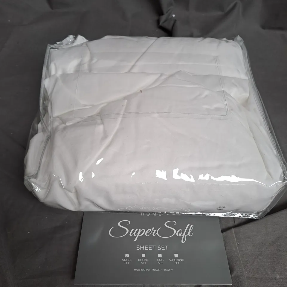 COZEE HOME SUPERSOFT SINGLE SHEET SET IN WHITE 