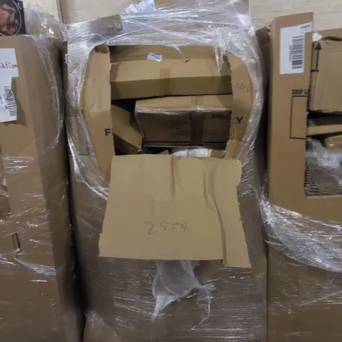 PALLET TO CONTAIN ASSORTED HOUSEHOLD ITEMS AND CONSUMER PRODUCTS. INCLUDING BOXED FURNITURE ETC