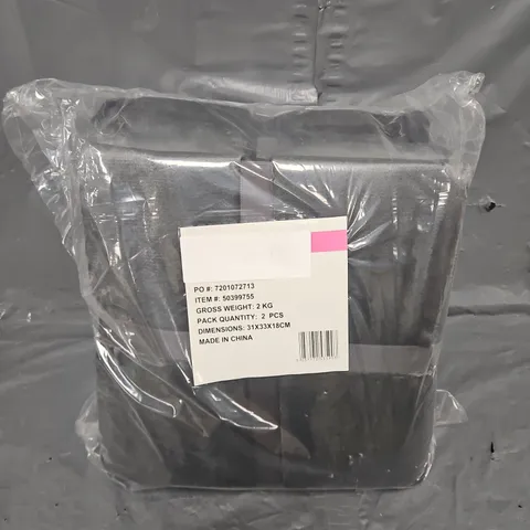 BAGGED SET OF 2 FILLED BEDDING SOFT TOUCH PLUSH THROWS IN DARK GREY - KING SIZE