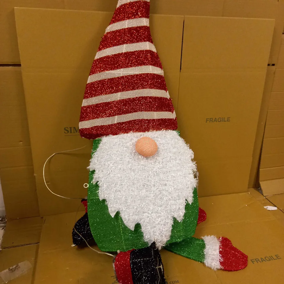 FESTIVE INDOOR OUTDOOR LARGE PRE-LIT GNOME