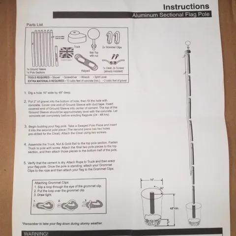 BOXED ALUMINIUM SECTIONAL FLAG POLE