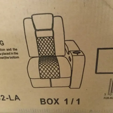 BOXED ELECTRIC AIR LEATHER RECLINER CHAIR - BLACK // SOFA PIECE (1 BOX)
