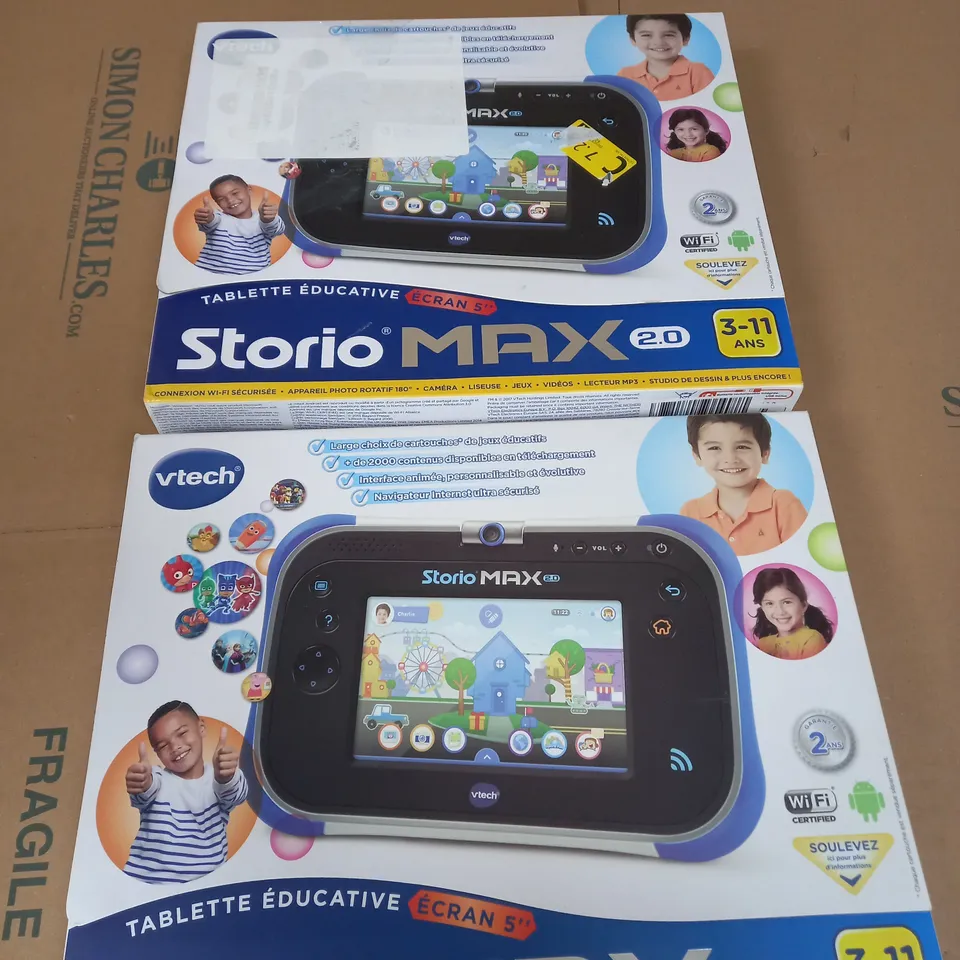 LOT OF 2 VTECH STORIO MAX 2.0 TABLETS AGES 3-11 YEARS