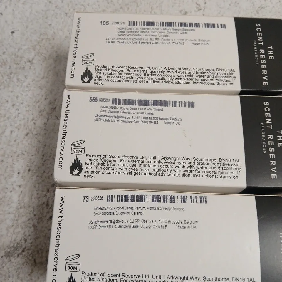 3 X 100ML OF ASSORTED THE SCENT RESERVE FRAGRANCES (WOMEN'S)