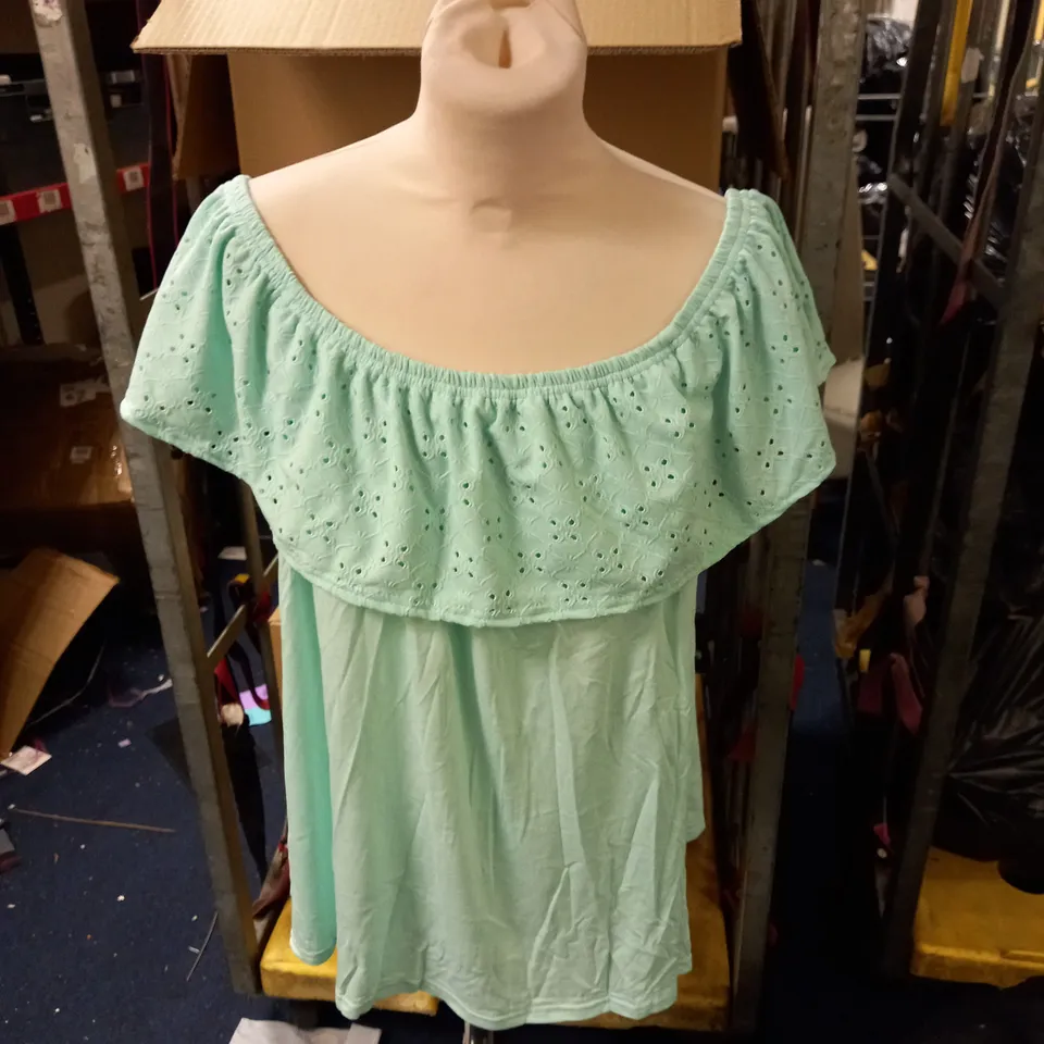 TEAL OFF THE SHOULDER TOP SIZE 20-22