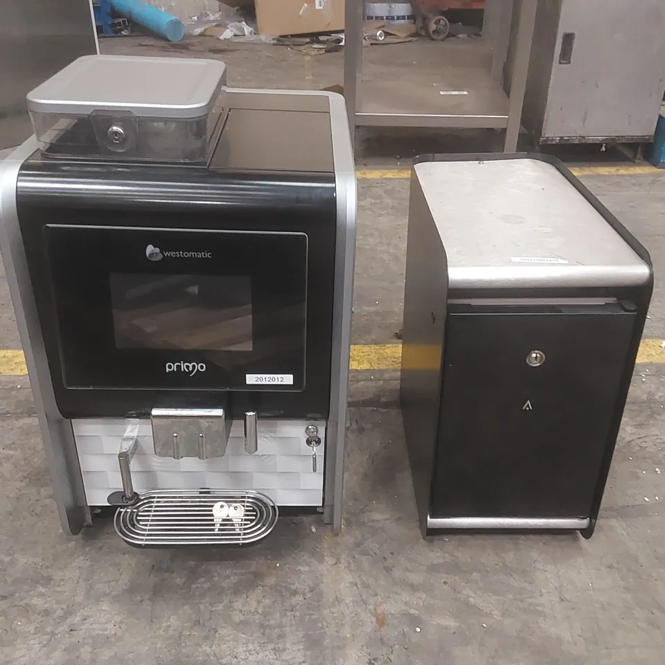 WESTO PRIMO COMPACT BTC SINGLE HOPPER COMMERCIAL COFFEE MACHINE WITH MILK FRIDGE