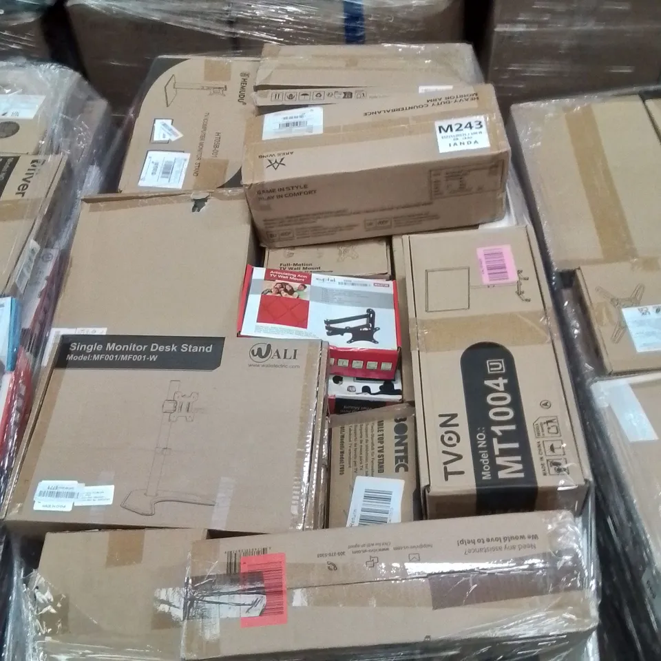 PALLET TO CONTAIN A LARGE QUANTITY OF WALL MOUNTED BRACKETS 