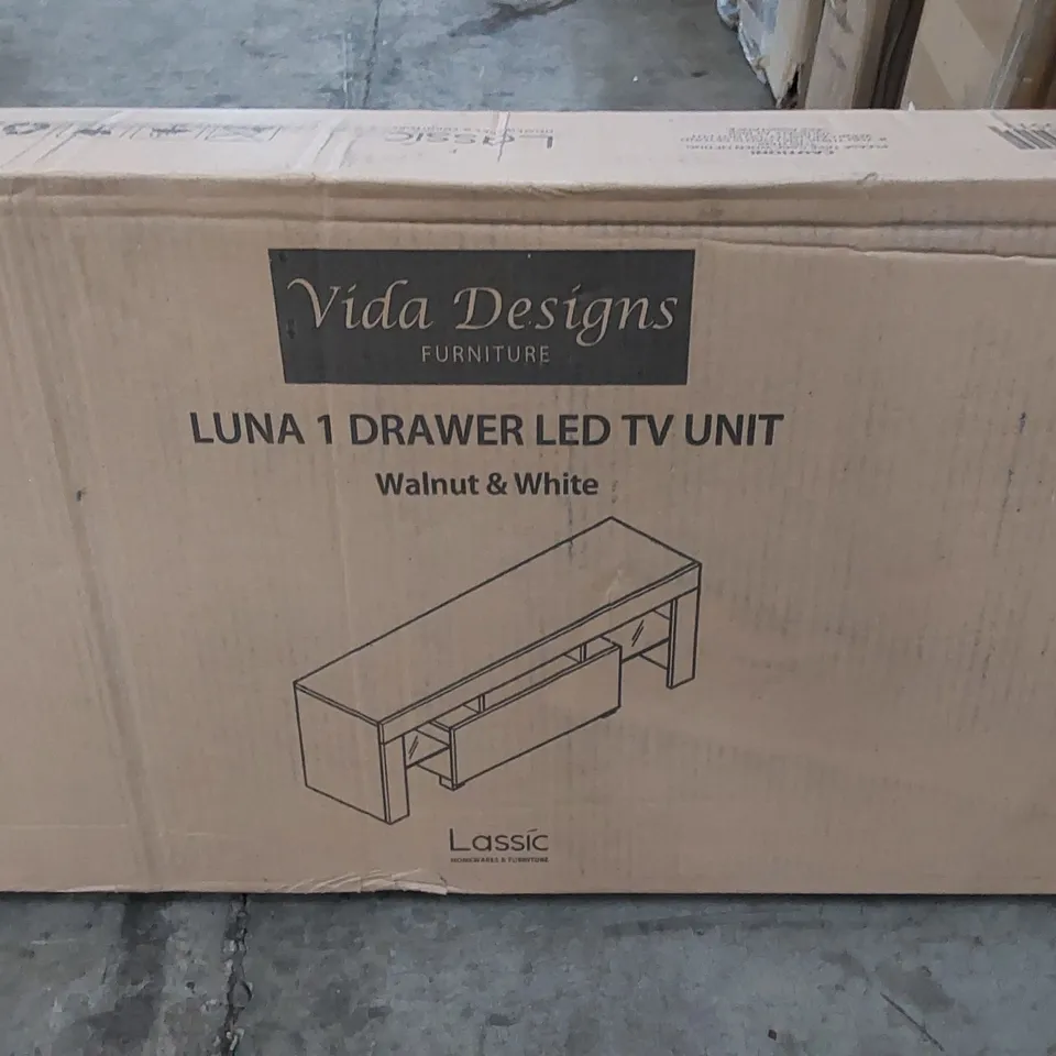 BOXED LUNA 1 DRAWER LED TV UNIT (1 BOX)