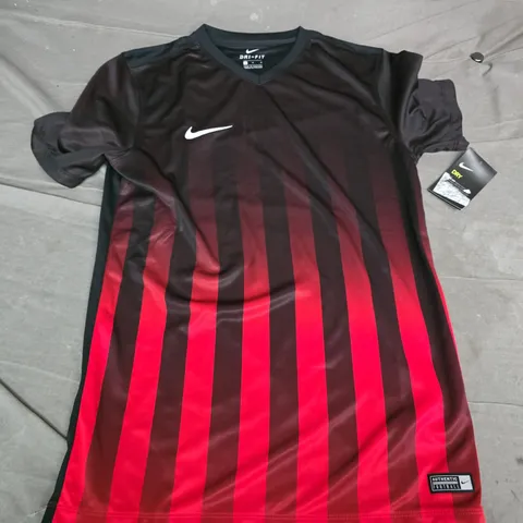 NIKE DRI-FIT STRIPED JERSEY IN RED/BLACK - MEDIUM